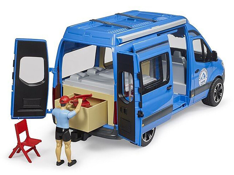 Bruder MB Sprinter Camper s řidičem a příslušenstvím 1:16